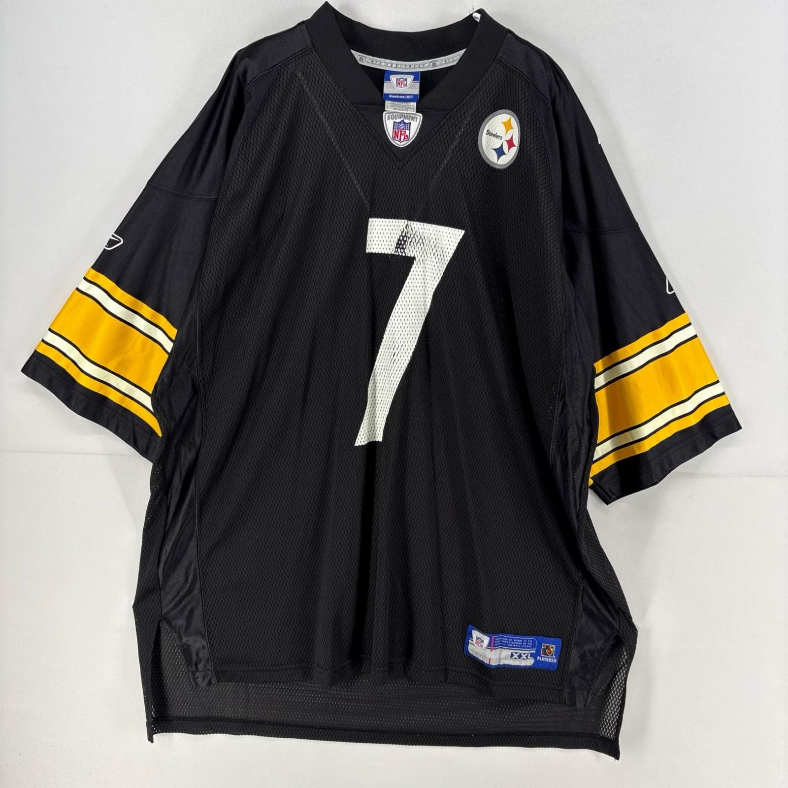 古着 リーボック Reebok 半袖シャツ プリント NFL スティーラーズ ゲームシャツ 2XL ブラック メンズ