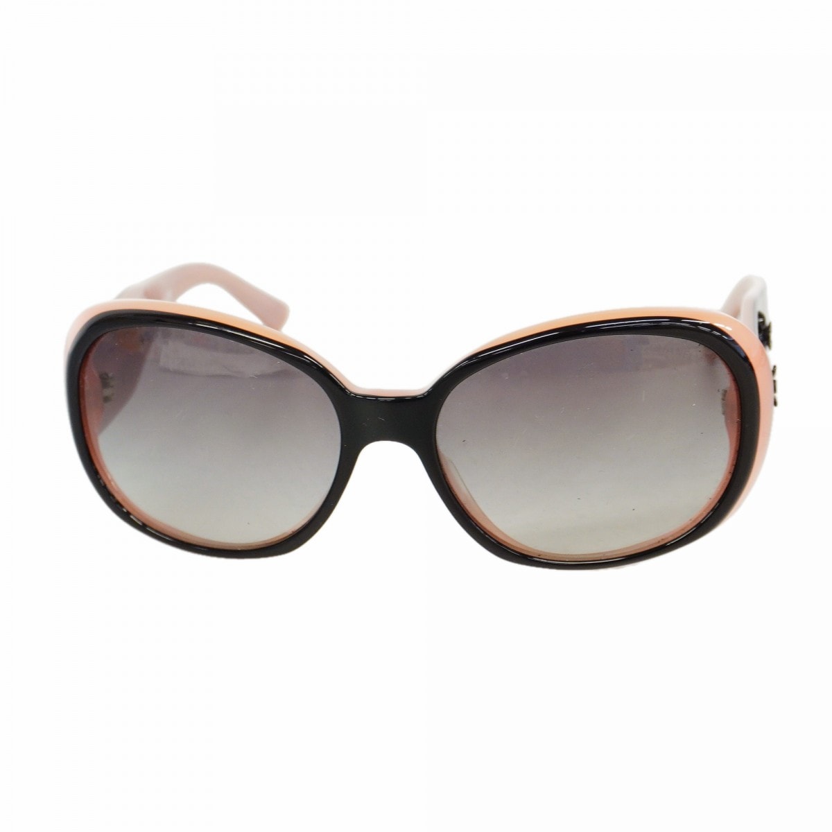 【6db2146】シャネル サングラス カメリア 5113-A プラスチック ブラック ピンク シルバー金具【中古】レディース