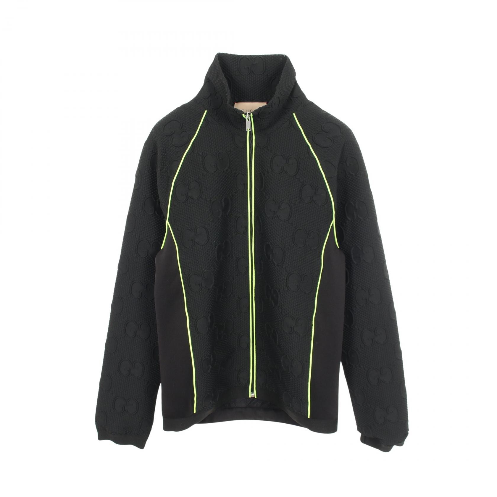 グッチ GUCCI GGストレッチ ネオプレン ジップアップ ジャージ 衣料品 アウター ポリエステル メンズ ブラック系 / イエロー系 724491 【中古】