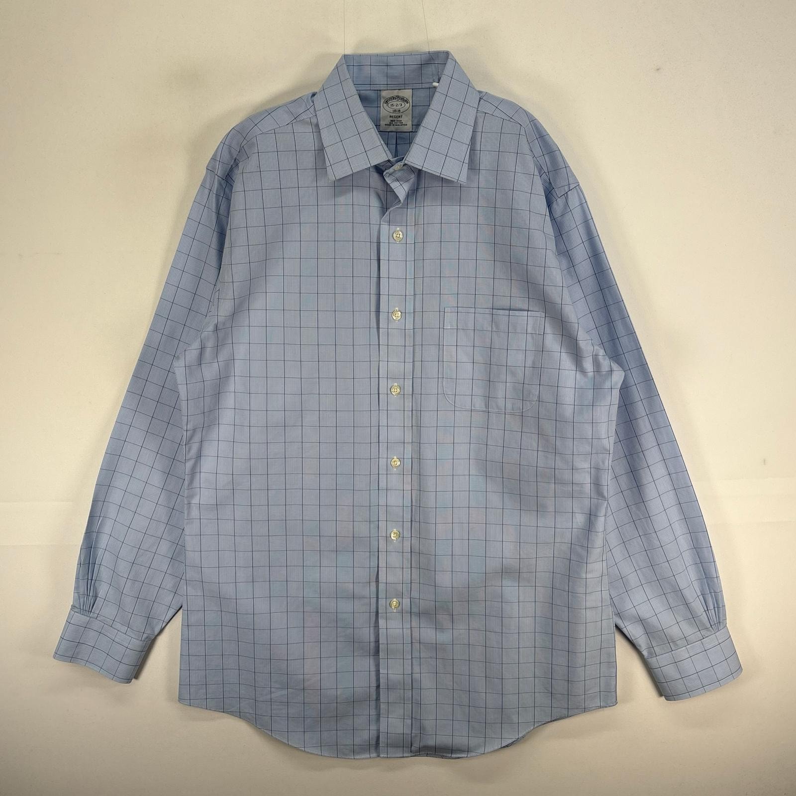 古着 ブルックスブラザーズ Brooks Brothers 長袖シャツ カラーステイ 1818 REGENT M  ブルー系 チェック メンズ