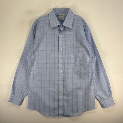 古着 ブルックスブラザーズ Brooks Brothers 長袖シャツ カラーステイ 1818 REGENT M ブルー系 チェック メンズ