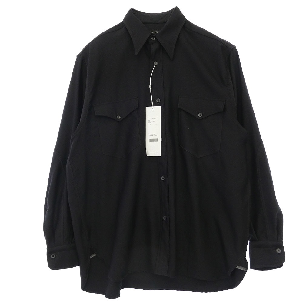 COMOLI コモリ 22AW W03-02013 ウール モール スキン ワーク 長袖 シャツ ダークネイビー系 1【新古品】【未使用】【中古】