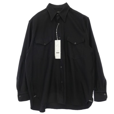 COMOLI コモリ 22AW W03-02013 ウール モール スキン ワーク 長袖 シャツ ダークネイビー系 1【新古品】【未使用】【中古】