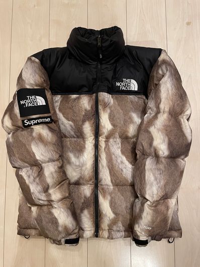 Supreme x The North Face Fur Print Nuptse Jacket "Brown"