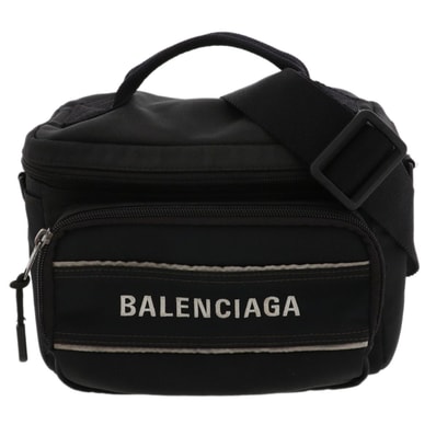 BALENCIAGA バレンシアガ ロゴ カメラ 2WAY ショルダーバッグ ショルダーバッグ 638130 キャンバス ブラック メンズ【中古】