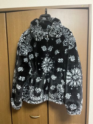 Supreme Bandana Faux Fur Bomber Jacket "Black"