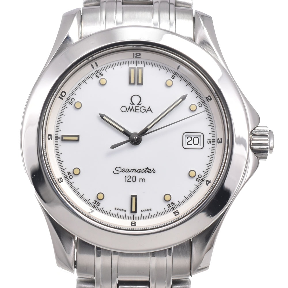 オメガ OMEGA 2511.20 シーマスター 120m ホワイト クォーツ メンズ 良品 腕時計 N#150913