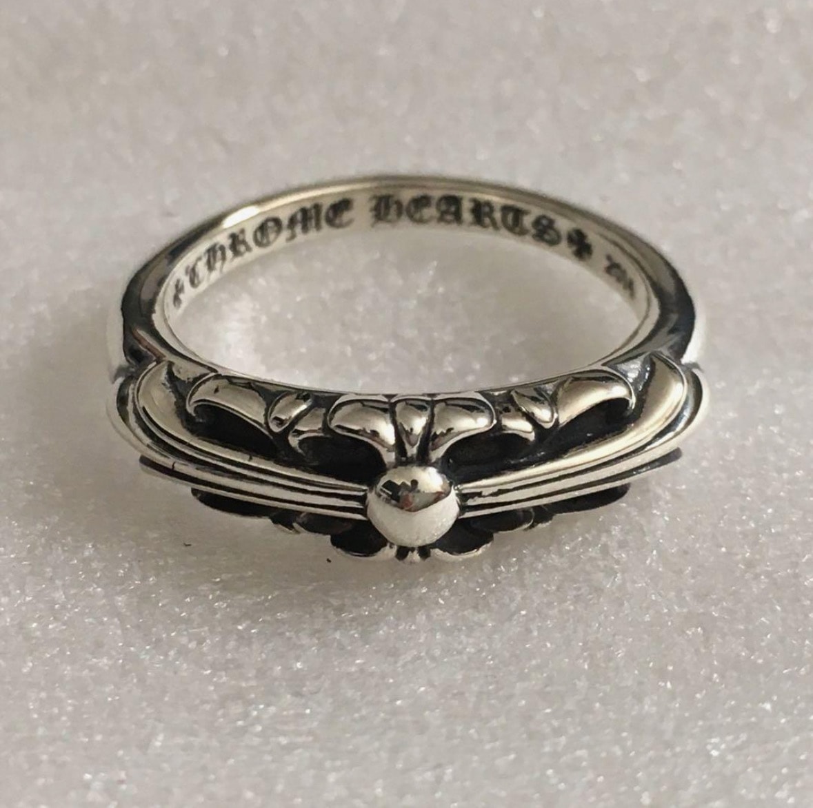 Chrome Hearts Baby Classic Ring W / Floral Cross "Silver"