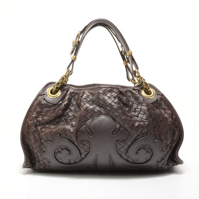 ボッテガヴェネタ BOTTEGAVENETA イントレチャート レザー ショルダーバッグ【中古】