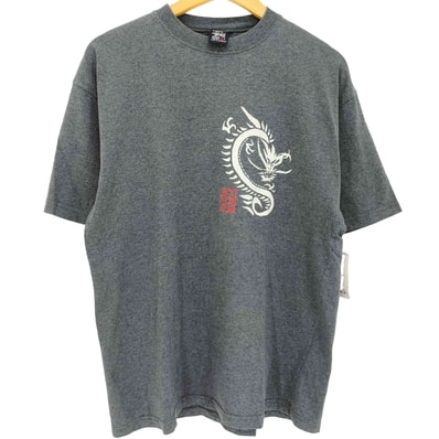 90-00s 紺タグ オーストラリア製ドラゴン プリント Tシャツ【1142623643079】