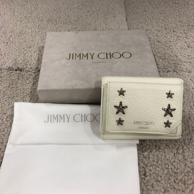 Jimmy Choo Beale Studs Compact Wallet "White"