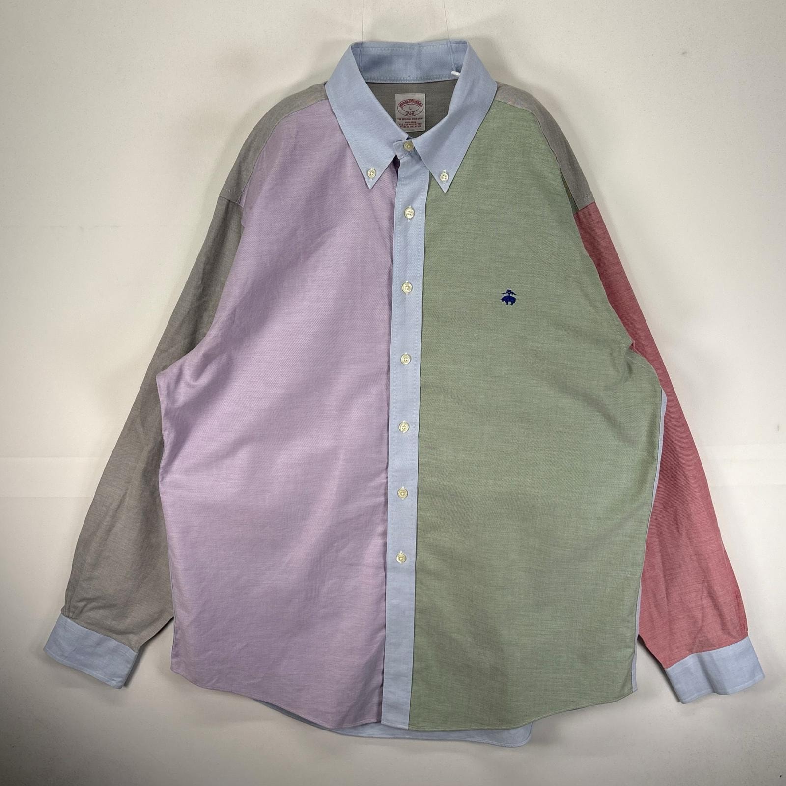 古着 ブルックスブラザーズ Brooks Brothers 長袖シャツ ボタンダウン ワンポイント パターンカラー L マルチカラー メンズ