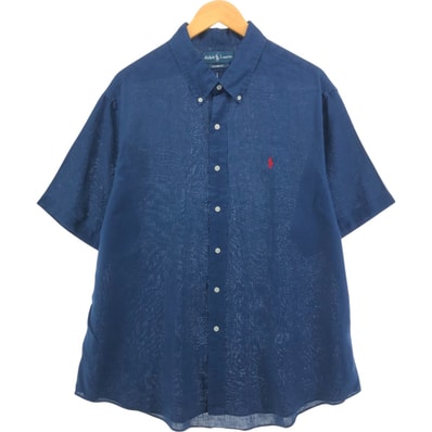 古着 ラルフローレン Ralph Lauren CUSTOM FIT 半袖 ボタンダウンシャツ メンズXL相当/eaa552955