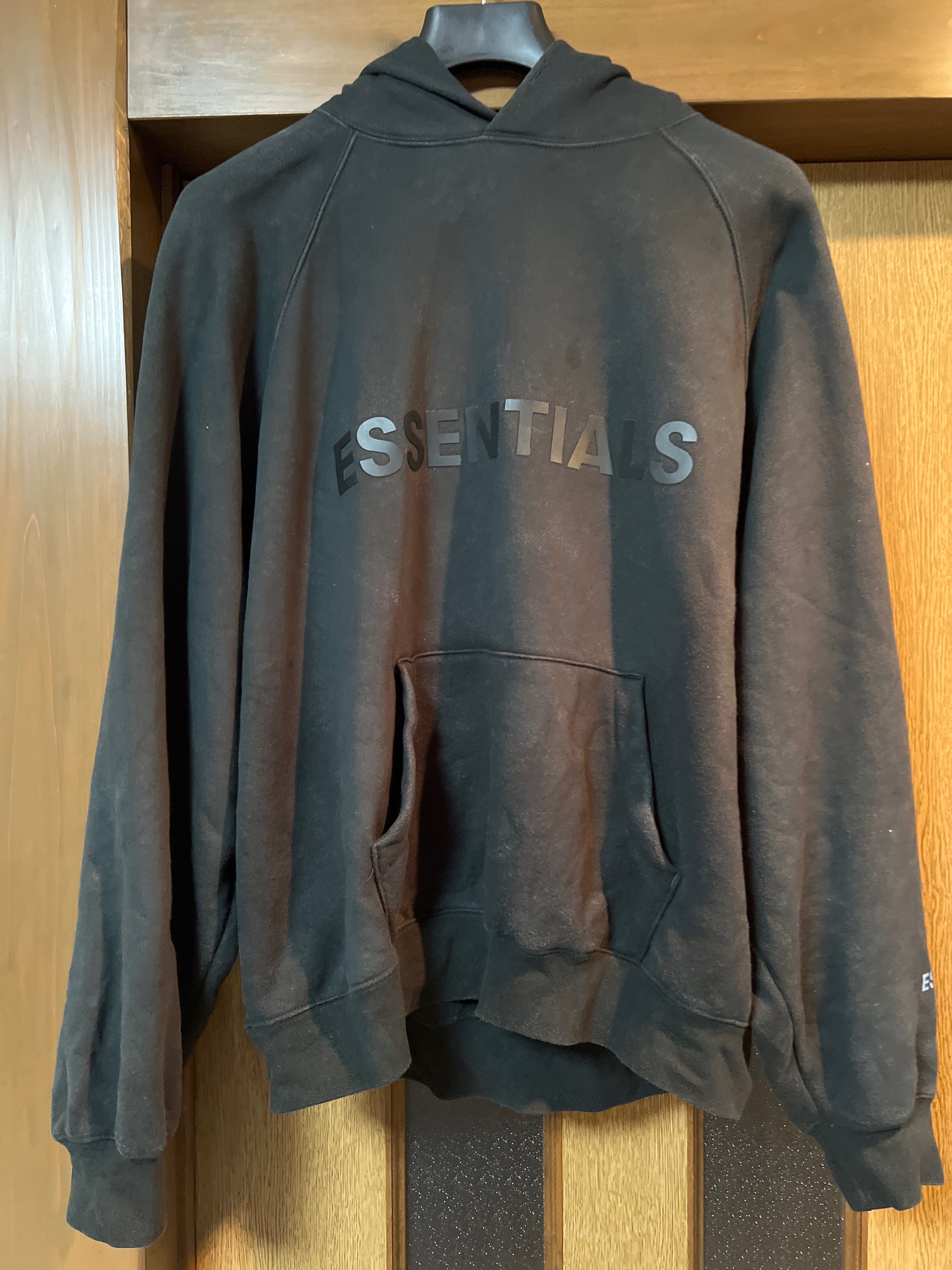 FEAR OF GOD ESSENTIALS 3D Silicon Applique Pullover Hoodie "Black"