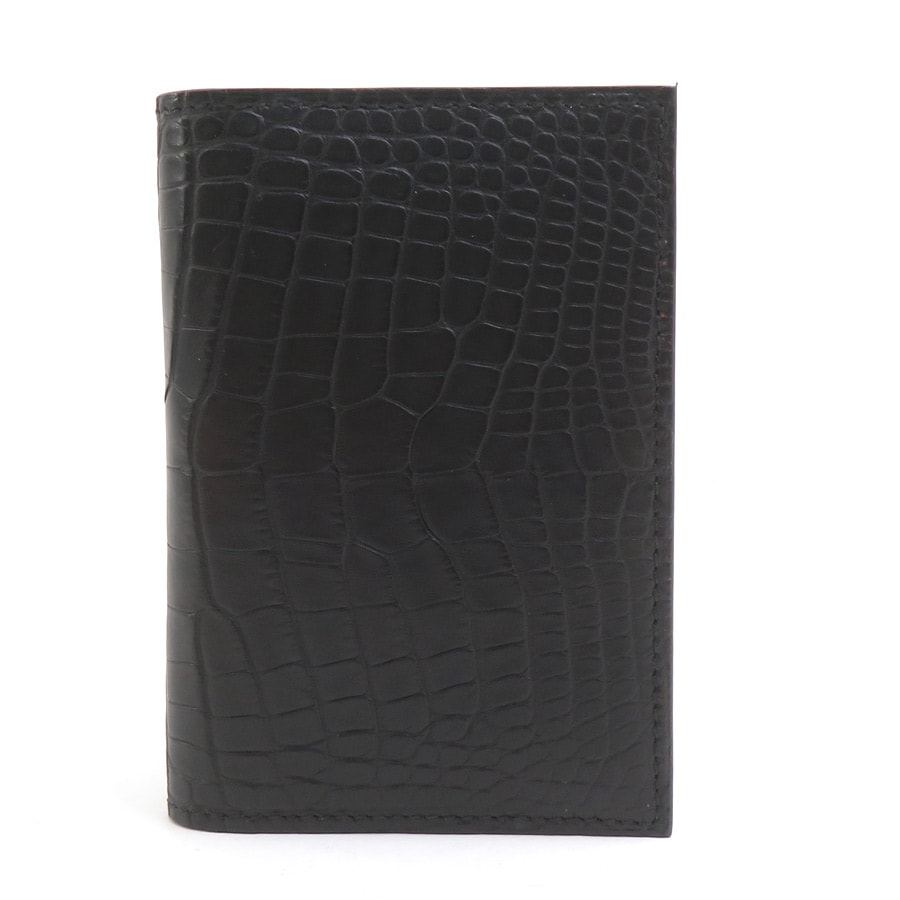 エルメス HERMES カードケース MC2 ユークリッド アリゲーターマット ブラック ユニセックス【中古】 90232a