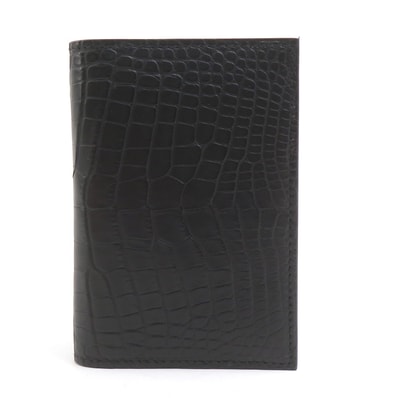 エルメス HERMES カードケース MC2 ユークリッド アリゲーターマット ブラック ユニセックス【中古】 90232a