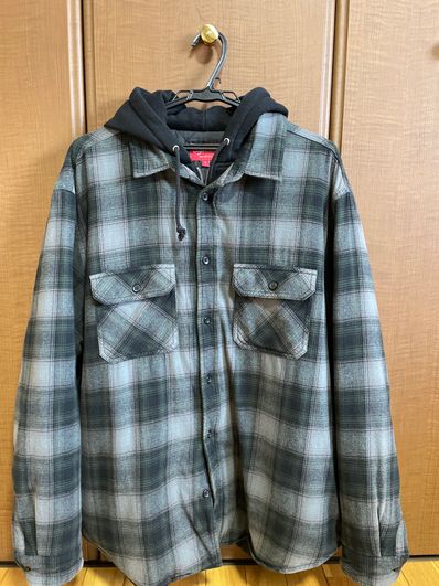 Supreme Hooded Flannel Zip Up Shirt "Black"