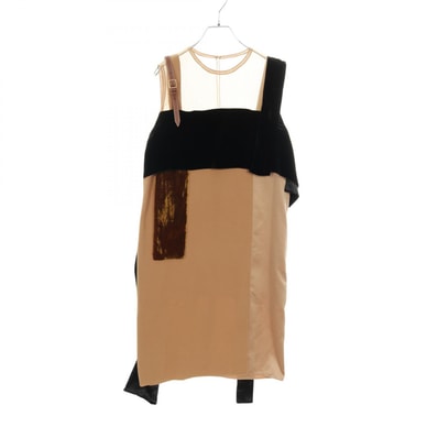 バーバリー BURBERRY ワンピース 衣料品 トップス シルク レザー ポリエステル レディース ブラウン系 / ブラック系 4560687 【中古】