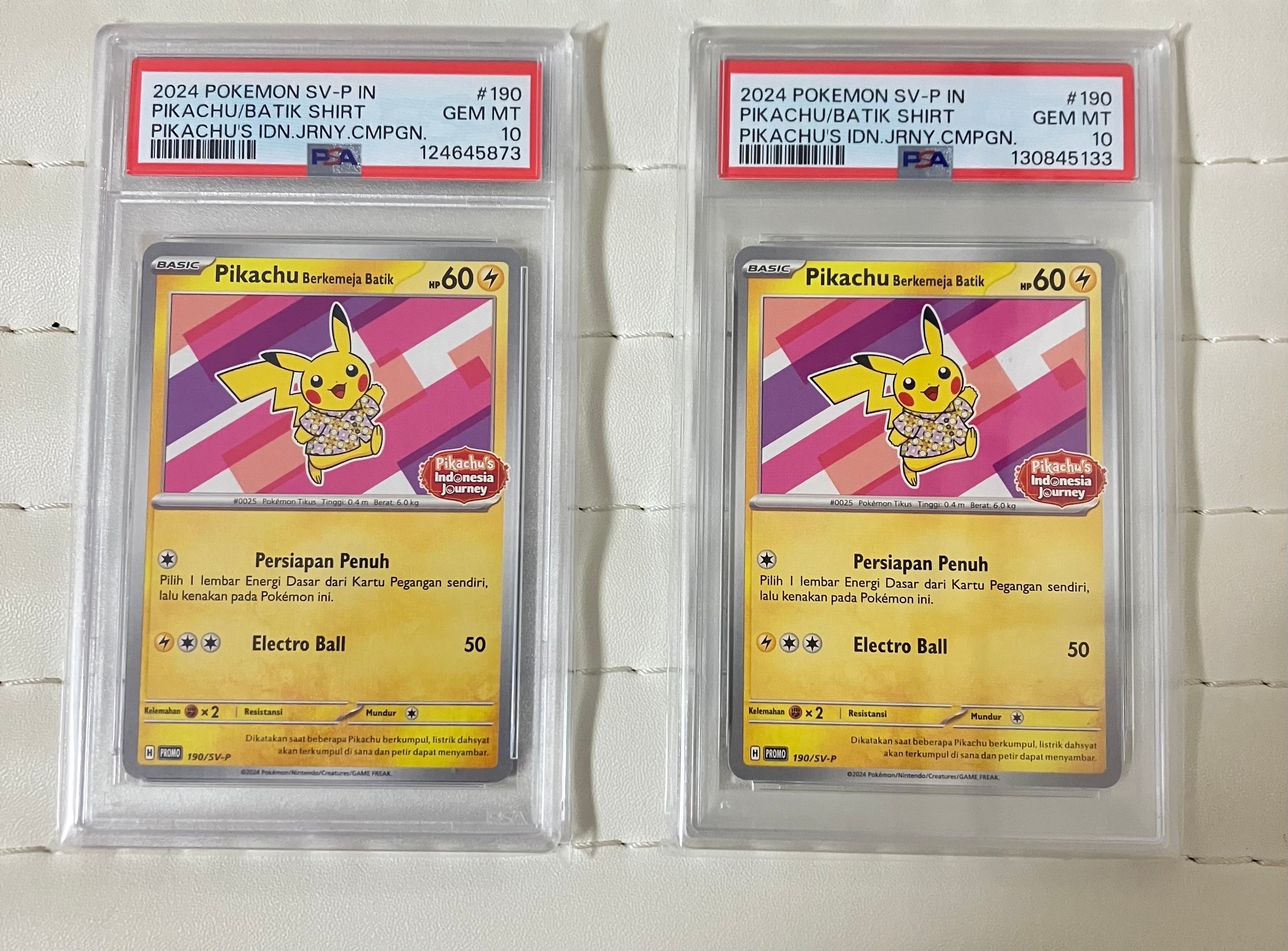 バティックシャツを着たピカチュウP [SV-P 190]インドネシアジャーニー) PSA10】バティックシャツを着たピカチュウ (フラワーピカチュウ柄) P