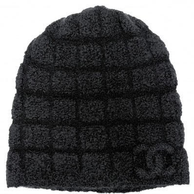 CHANEL シャネル ニットキャップ ココマーク ビーニー ニット帽 帽子 ファッションアイテム アパレル カシミヤ シルク ポリアミド ブラック 黒 レディース 秋 冬 美品【中古品】