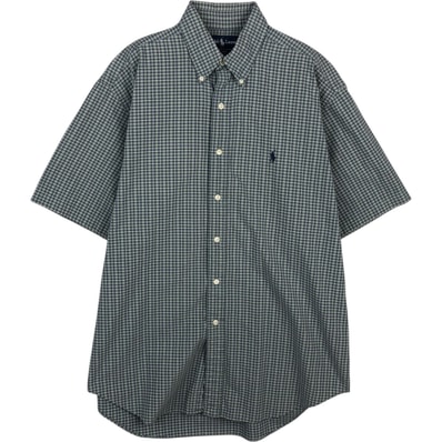 古着 ラルフローレン Ralph Lauren BLAKE 半袖 ボタンダウン チェックシャツ メンズL相当/eaa477589