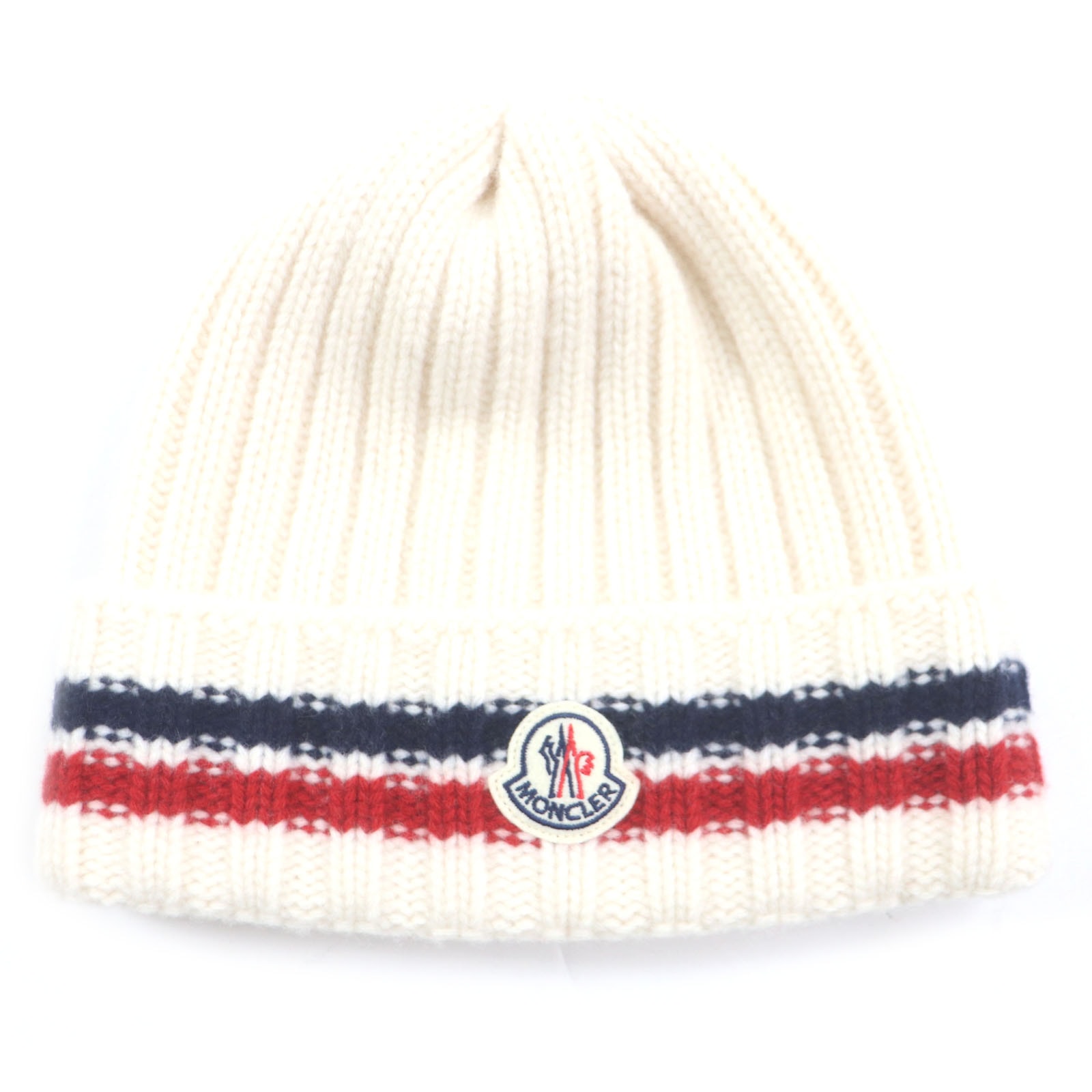 極美品 モンクレール ニットキャップ BERRETTO アイボリー メンズ