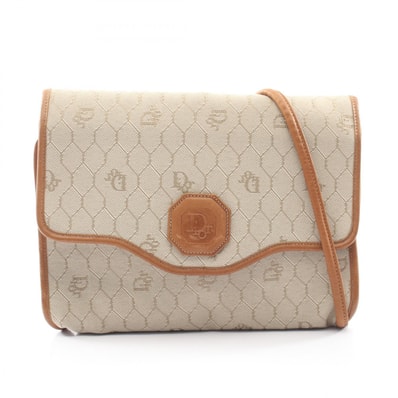 ディオール Dior ハニカム ショルダーバッグ バッグ PVCコーティングキャンバス レザー レディース ベージュ系 / ブラウン系 【中古】