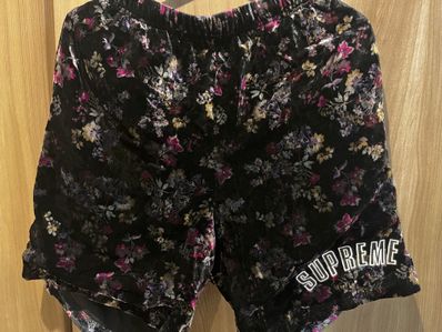 Supreme Floral Velour Short "Black"