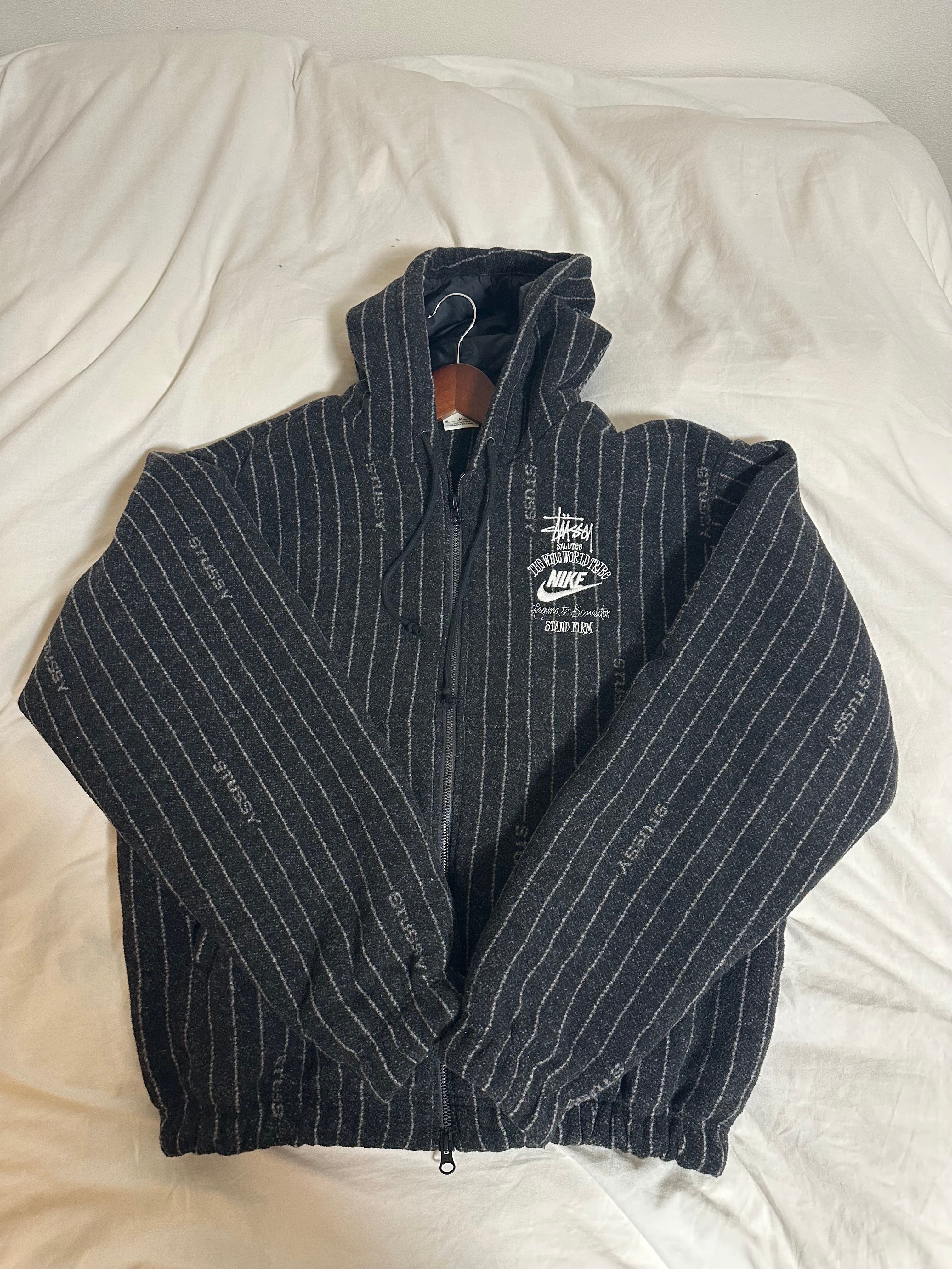 Stussy x Nike Striped Wool Jacket "Black"