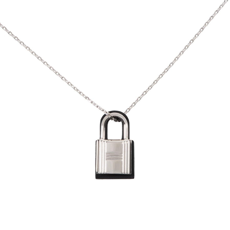 HERMES エルメス オーケリー PM ネックレス ペンダント メタル ヴォースイフト シルバー ブラック【中古】