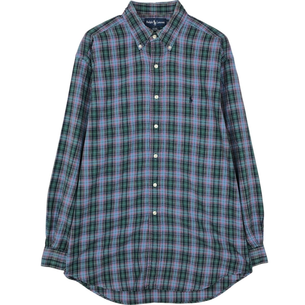 古着 ラルフローレン Ralph Lauren BLAKE 長袖 ボタンダウンチェックシャツ メンズM相当/eaa676580