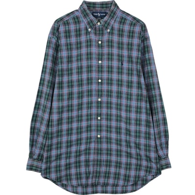 古着 ラルフローレン Ralph Lauren BLAKE 長袖 ボタンダウンチェックシャツ メンズM相当/eaa676580