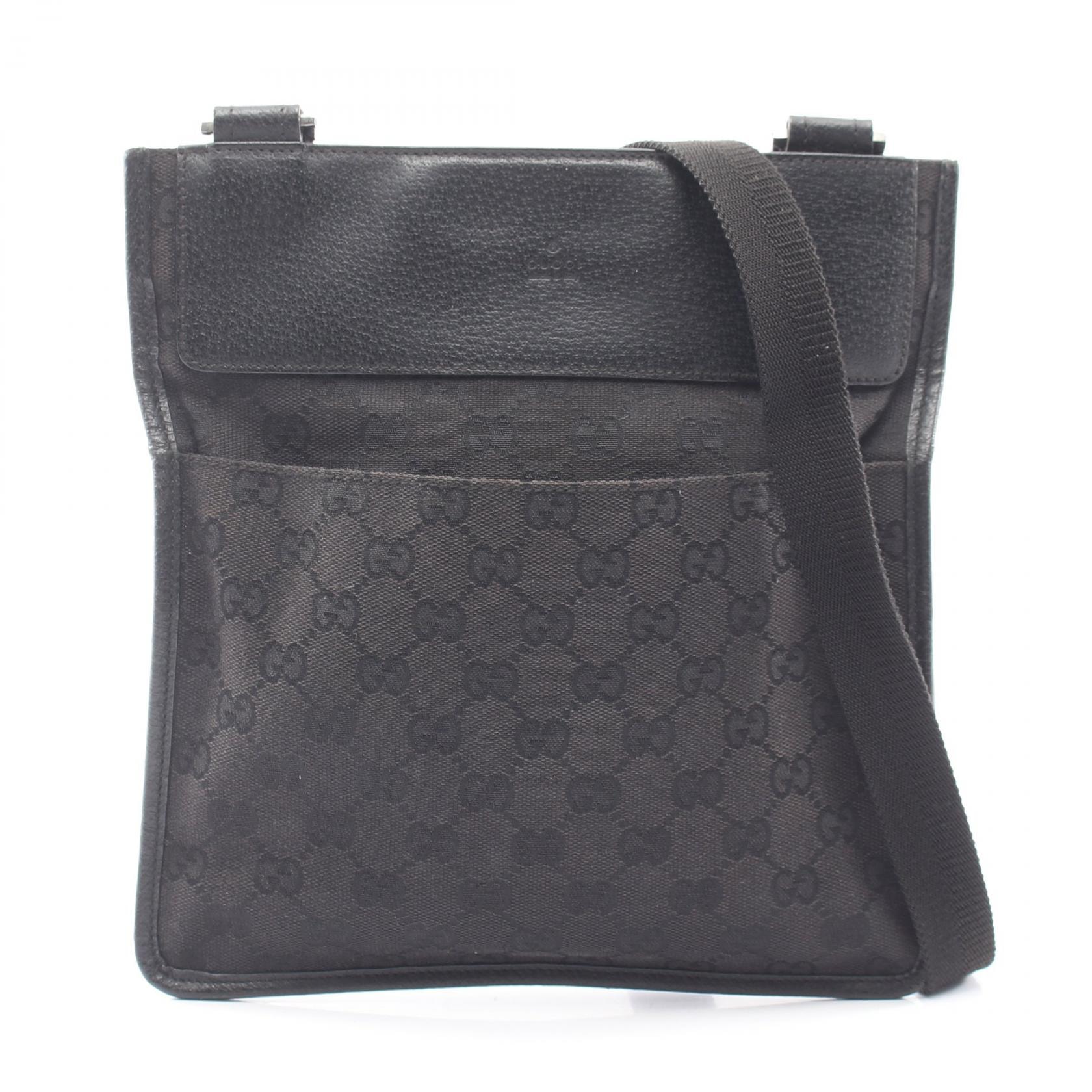 グッチ GUCCI GGキャンバス ショルダーバッグ バッグ キャンバス レザー レディース ブラック系 27639 【中古】