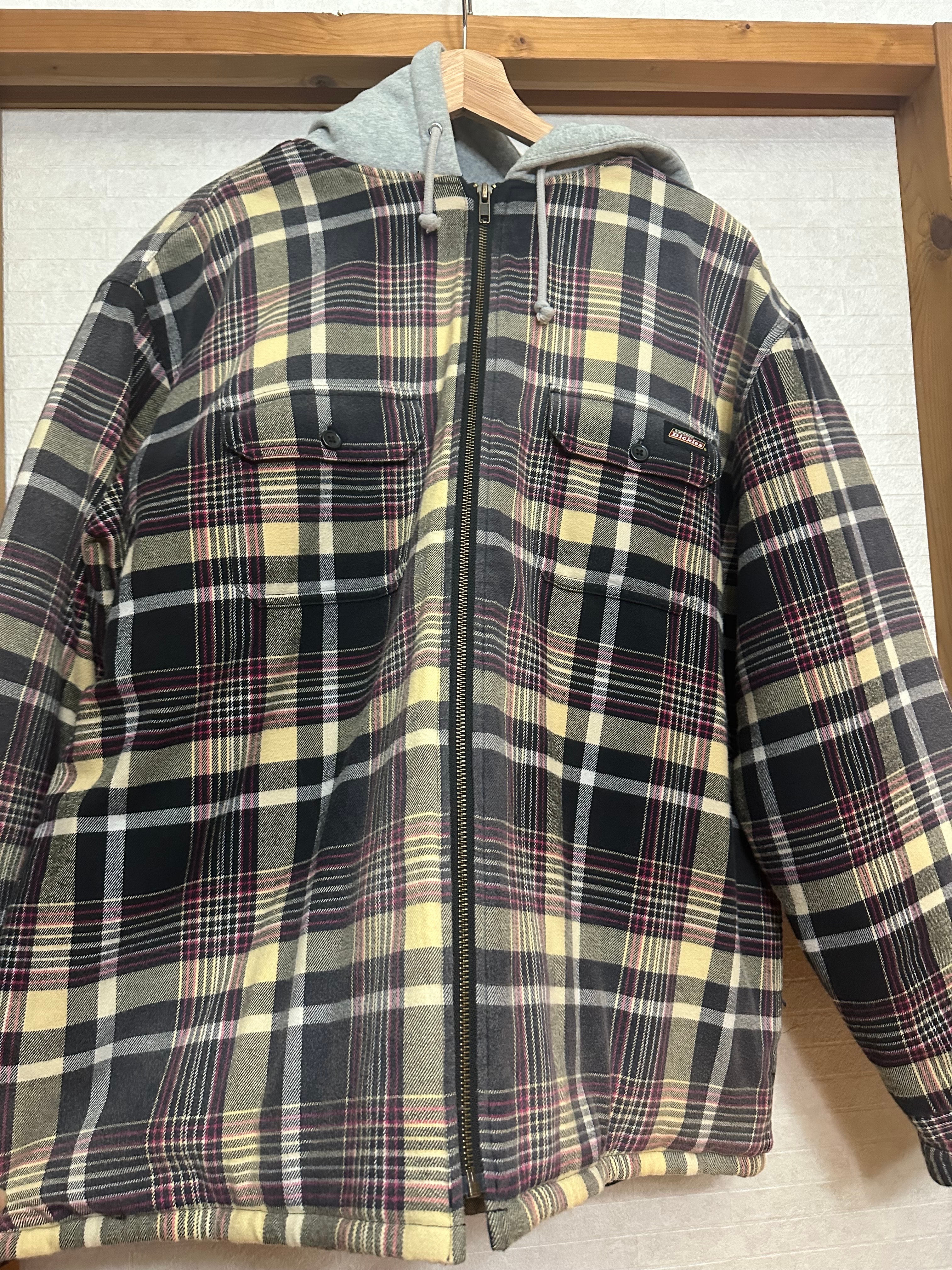 Supreme x Dickies Plaid Hooded Zip Up Shirt 