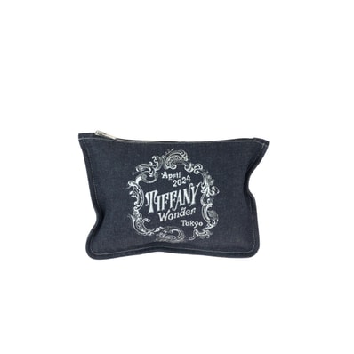 美品 TIFFANY&Co. ティファニー ティファニー ワンダー展 オカヤマデニム ネイビー シルバー金具 デニム ポーチ 男女兼用 601078 【中古】