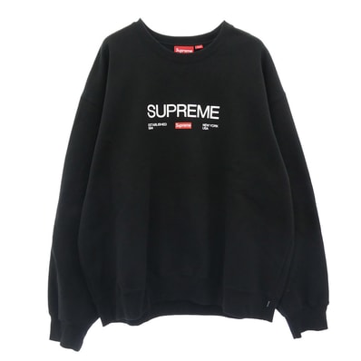 Supreme シュプリーム スウェット 24SS Established Crewneck エスタブリッシュ フロントロゴプリント スウェット ブラック系 XXL【中古】