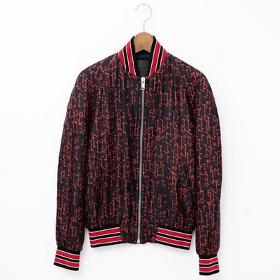 ■美品■GIVENCHY ジバンシィ ジャケット サイズ46 総シルク 中綿 ボンバー ブルゾン シルク 総柄 ブランド古着【中古】20231101/GO6513