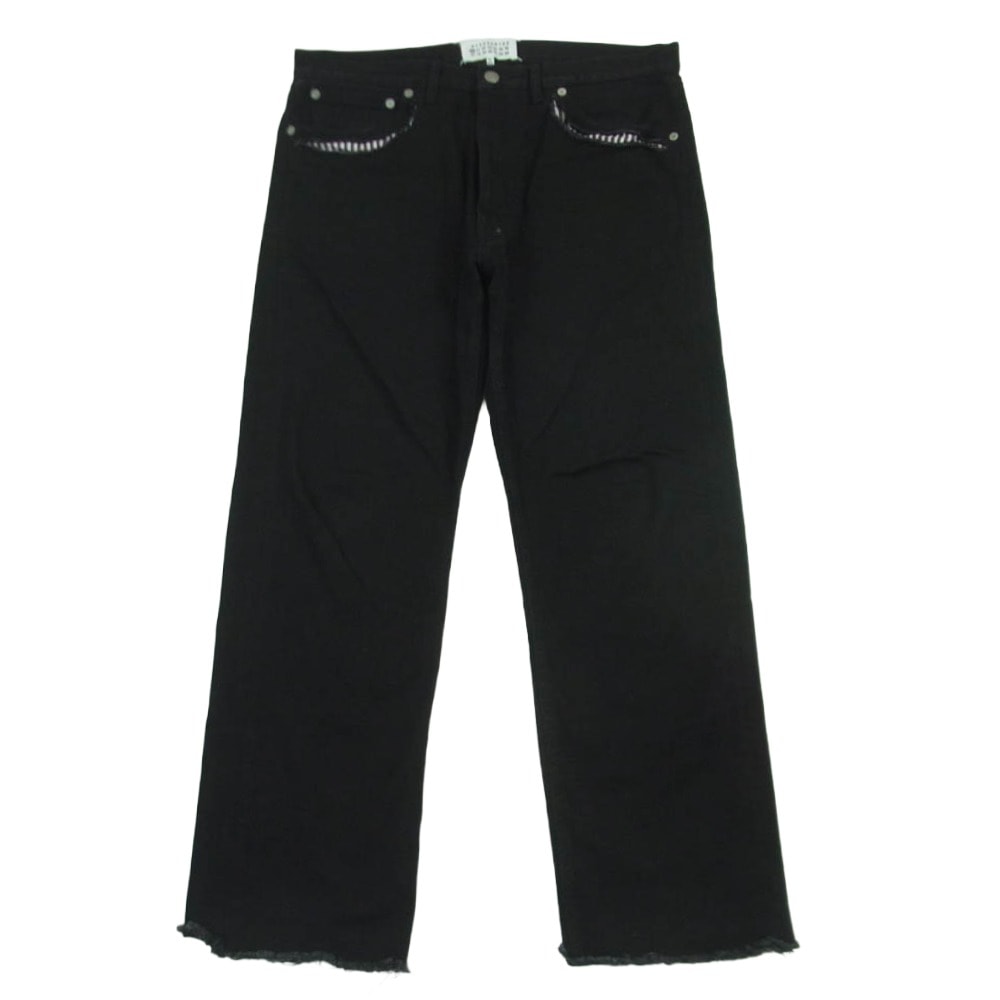 MAISON MARGIELA メゾンマルジェラ 19AW S50LA0131 四つタグ 10ライン Rinse washed カットオフ デニム パンツ ブラック系 31【中古】