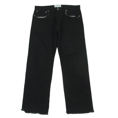 MAISON MARGIELA メゾンマルジェラ 19AW S50LA0131 四つタグ 10ライン Rinse washed カットオフ デニム パンツ ブラック系 31【中古】