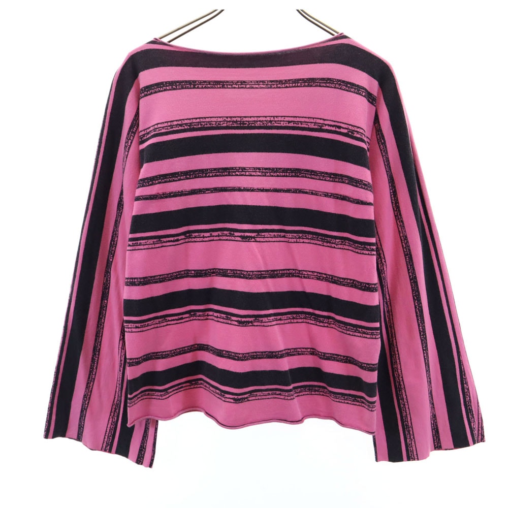 MM6 エムエムシックス イタリア製 ボーダー柄 長袖 ボートネック カットソー M ピンク Martin Margiela