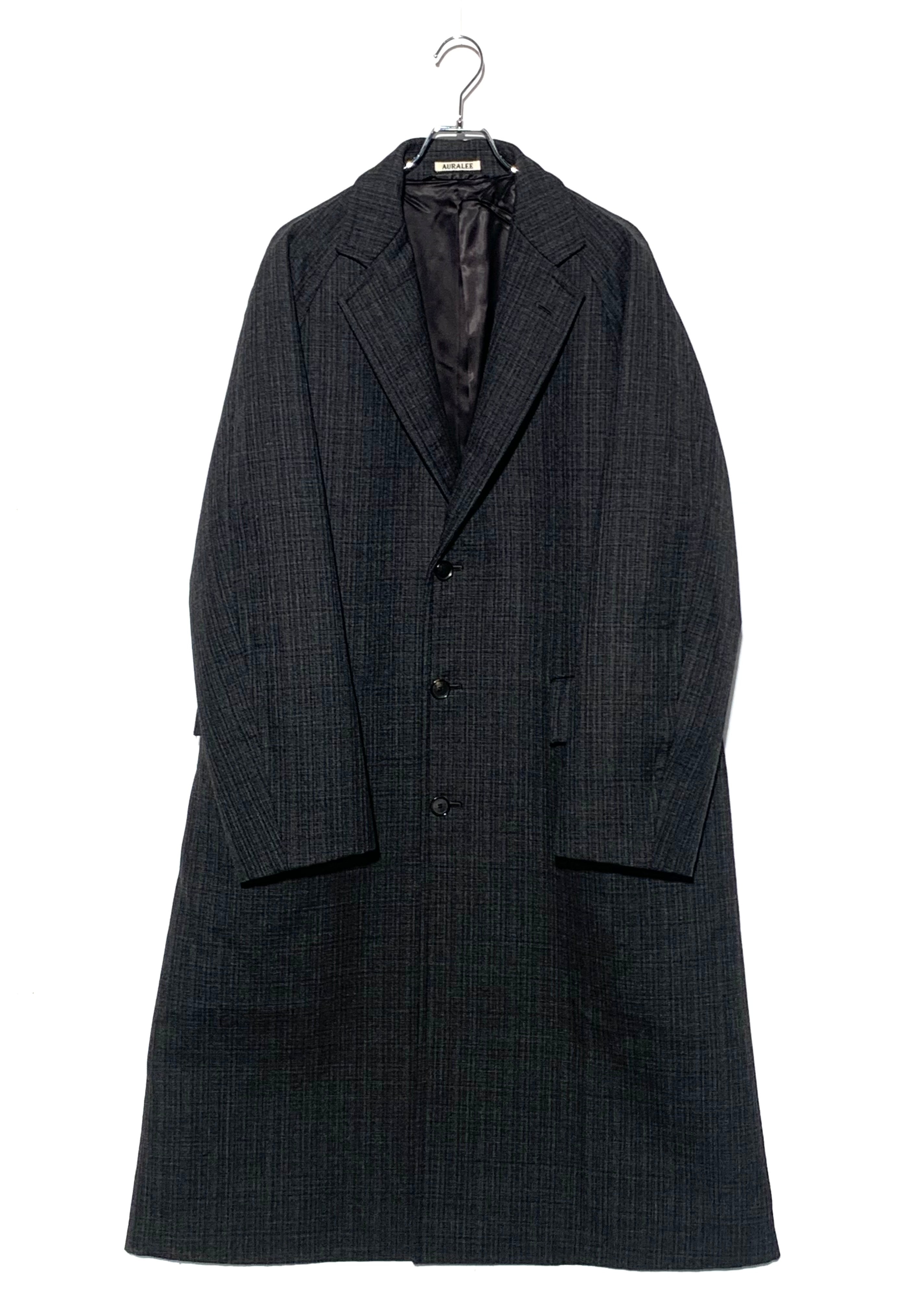 AURALEE BLUEFACED WOOL DOUBLE CLOTH CHESTERFIELD COAT Dark Grey