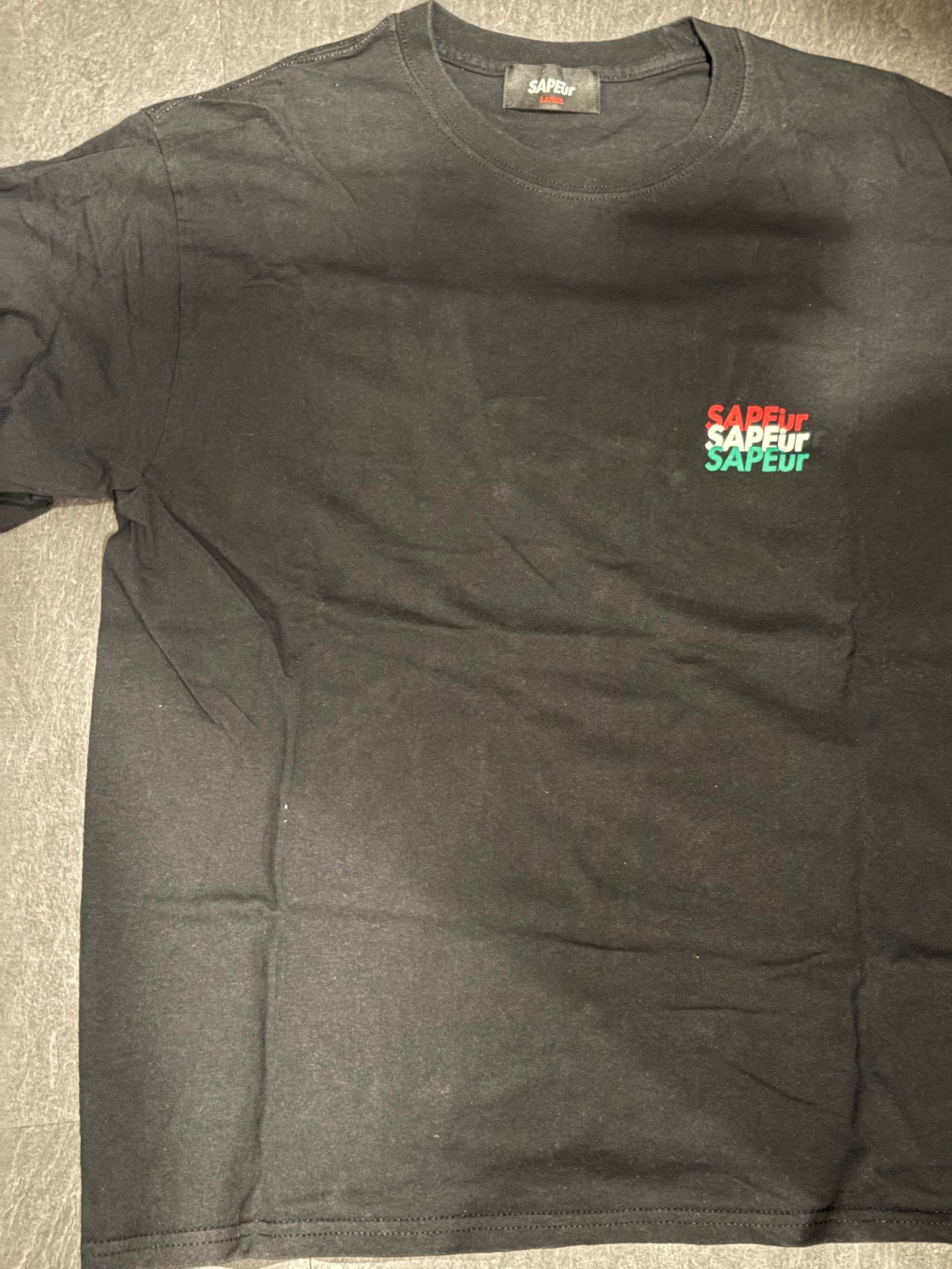 SAPEur Night Safari Sleeve Logo L/S T-Shirt "Black"