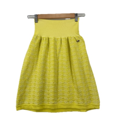 極美品 CHANEL シャネル フレアスカート その他 春夏 SS スカート コットン イエロー レディース 36【古着】【中古】