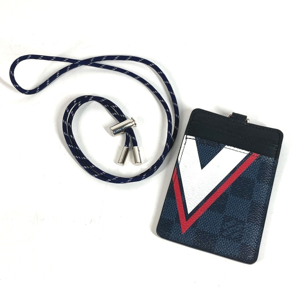 ルイヴィトン LOUIS VUITTON ポルトカルト ID ストラップ付き N64400 LVCUP ダミエコバルト 名刺入れ パスケース 2つ折り カードケース ダミエコバルトキャンバス ネイビー