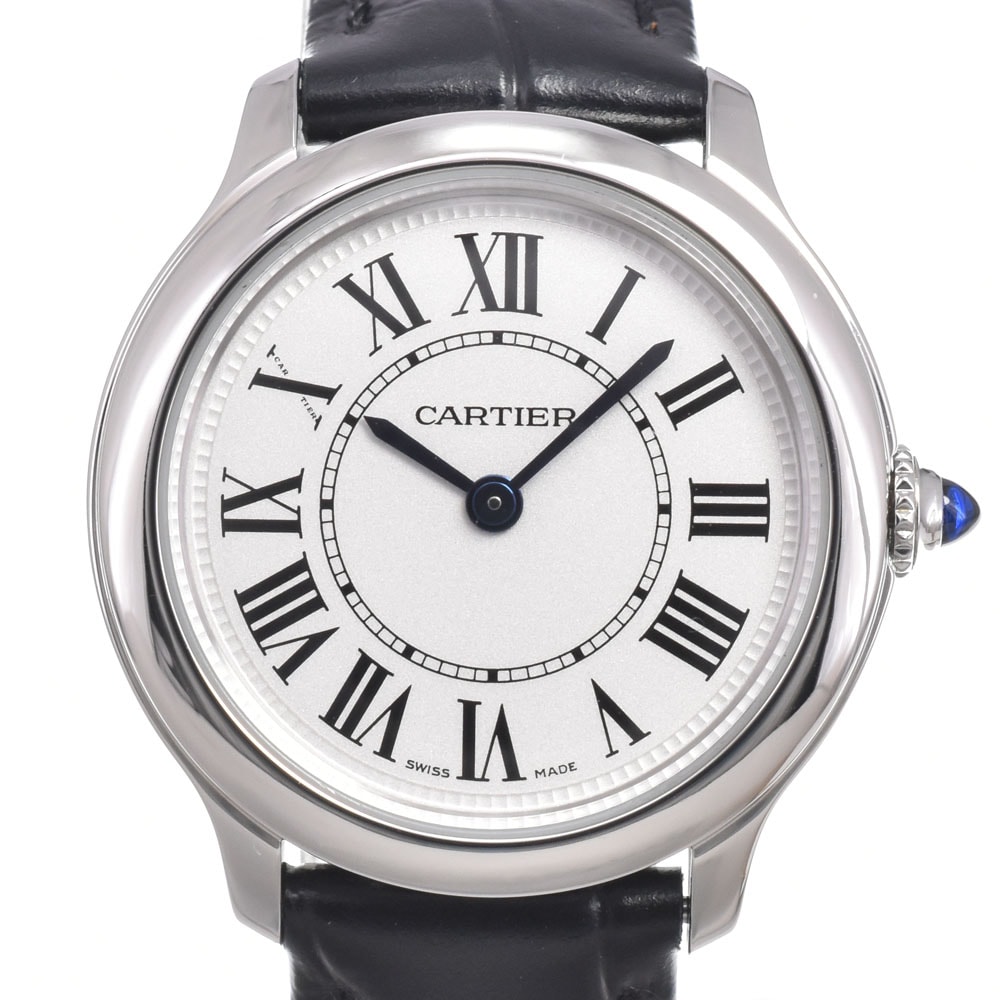 カルティエ CARTIER WSRN0032 ロンド マスト ドゥ カルティエ シルバー クォーツ メンズ 美品 箱・保証書付き 腕時計 L#151024