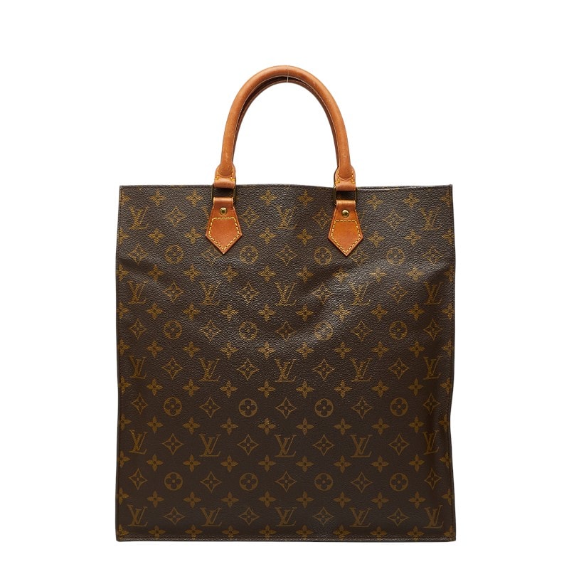 ルイ ヴィトン モノグラム サックプラ ハンドバッグ トートバッグ M51140 ブラウン PVC レザー レディース LOUIS VUITTON 中古