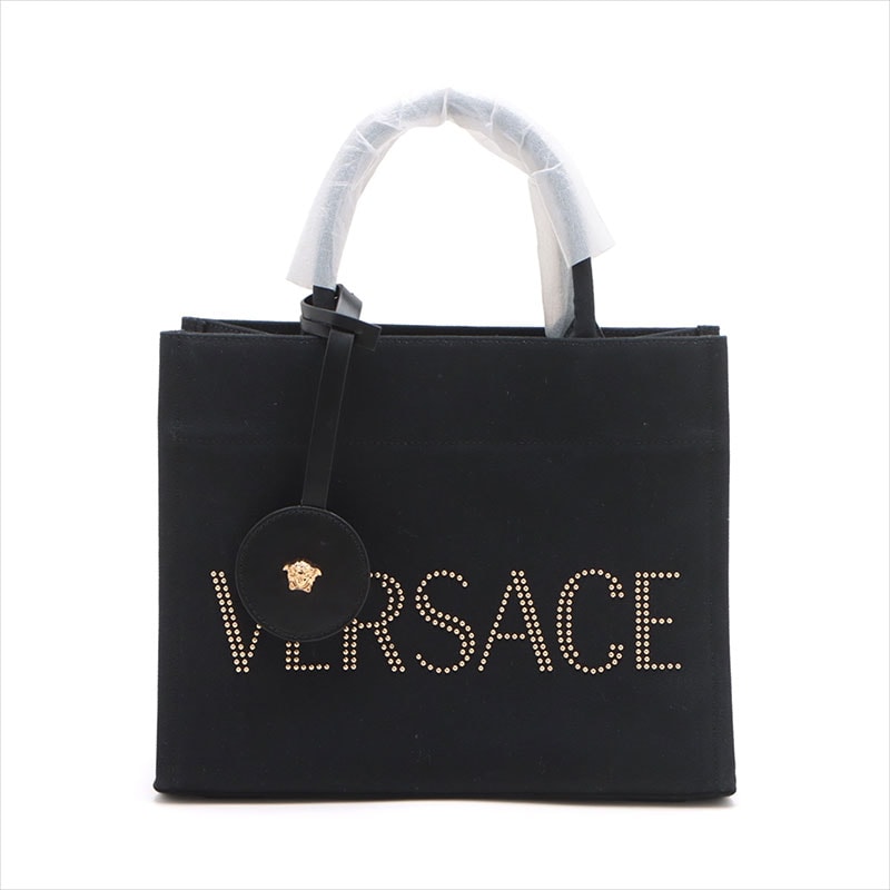 ヴェルサーチ VERSACE ロゴ キャンバス 2WAY ハンドバッグ【中古】
