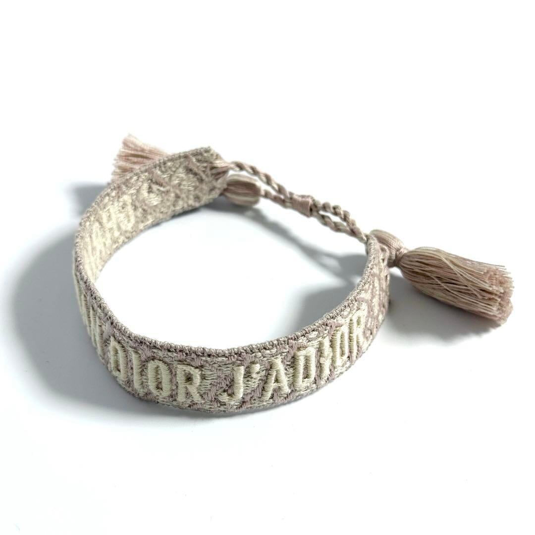 【未使用】ディオール レディース ミサンガ ブレスレット フリーサイズ ピンク