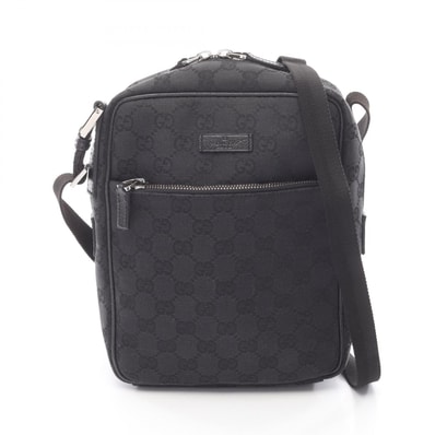 グッチ GUCCI GGキャンバス ショルダーバッグ バッグ キャンバス レザー レディース ブラック系 03136 【中古】