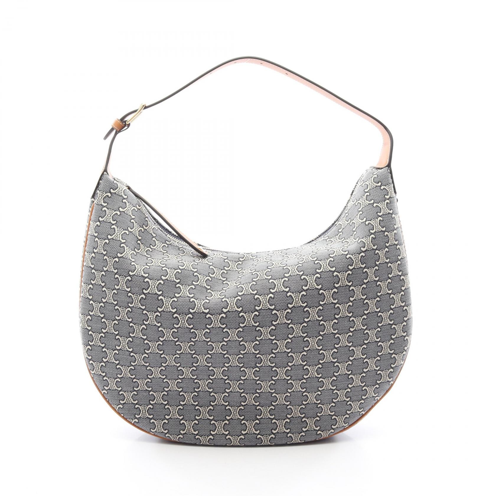 セリーヌ CELINE トリオンフ LULU Large ショルダーバッグ バッグ キャンバス レザー レディース ネイビー系 / アイボリー系 / ブラウン系 123132U2807PM 【新品】